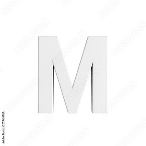 A Bold White Three Dimensional Letter M Isolated Against A Black Background