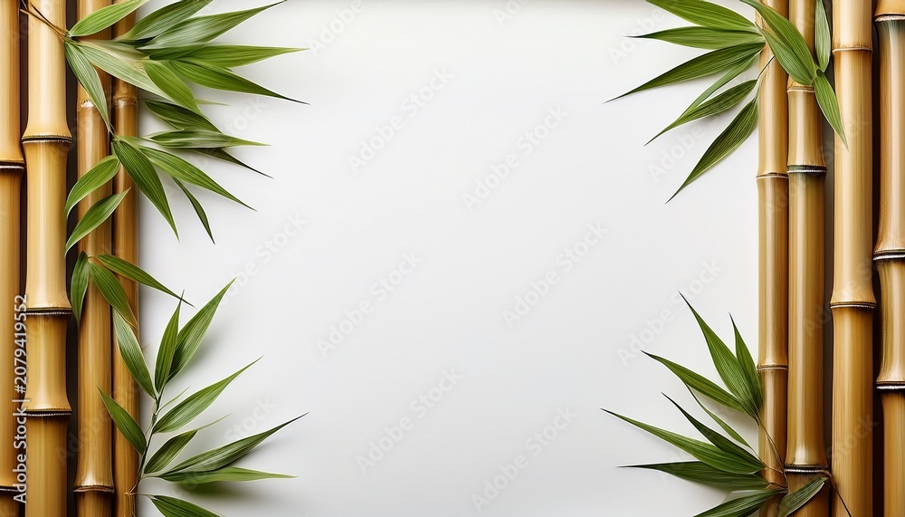 Fototapeta premium a bamboo frame on white background