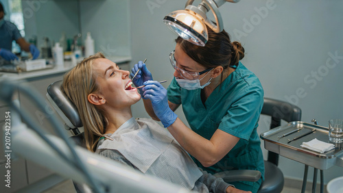 dentist and patient in dental clinic