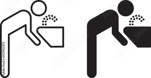 Bild auf Leinwand Person Vomiting Symbol for Medical Emergency, Illness, Infection and Health Safe