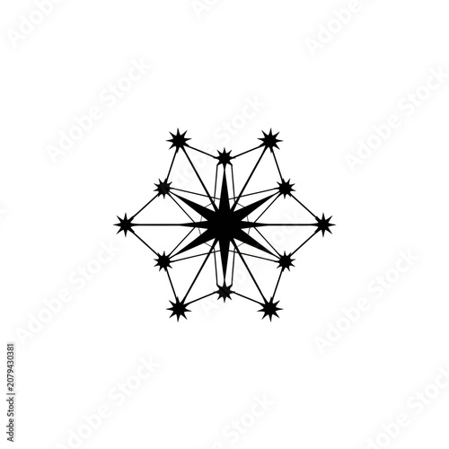 Geometric Starburst Snowflake Pattern - Abstract Geometric Design