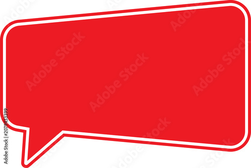 Red speech bubble icon for chat and communication isolated on transparent background