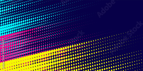 Foto Abstract pink, yellow, blue combination dots halftone