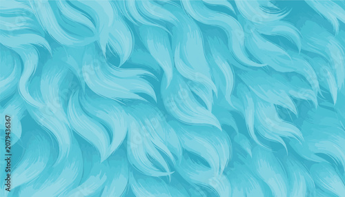 Schilderij op canvas Wavy blue fur or hair texture pattern with soft gradient layers