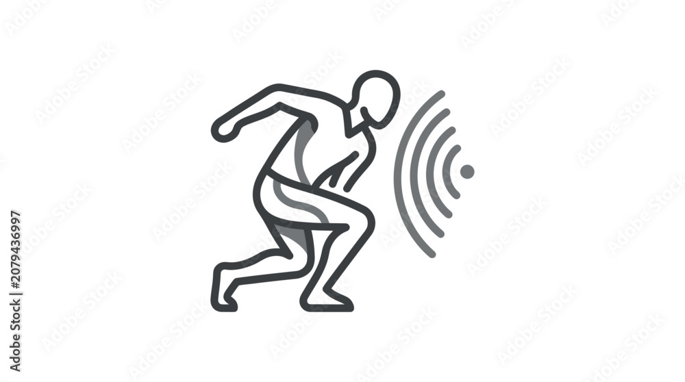 Obraz premium Man Running Fast in Motion.