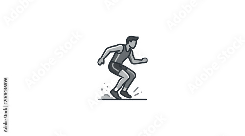 Obraz na płótnie Man Running Fast in Motion.