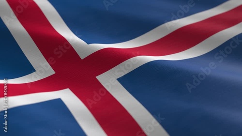 Iceland - waving flag loop