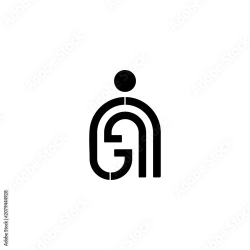 Minimalist Monogram Logo with Interconnected Letterforms
