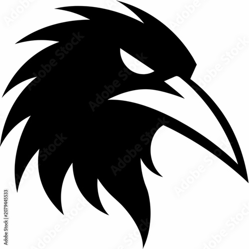 Detailed Monochrome Illustration of a Majestic Red Kite Bird of Prey Soaring with Wings Outstretched in Flight