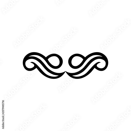 Black Decorative Flourish Ornament Isolated