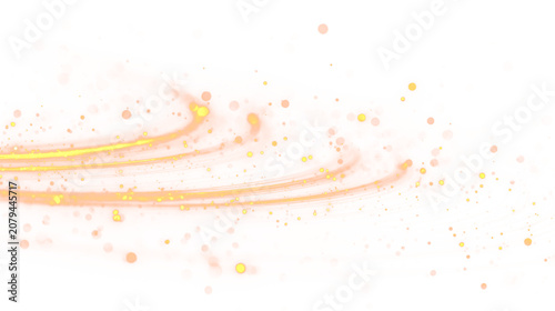 Schilderij op canvas Transparent png gold light twirl wave swirl sparkle overlay design element with