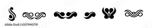 Black Decorative Flourish Ornament Isolated