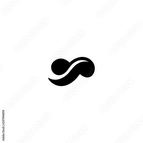 Black Decorative Flourish Ornament Isolated