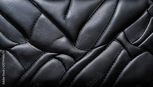 Continuous Black Leather Surface Texture