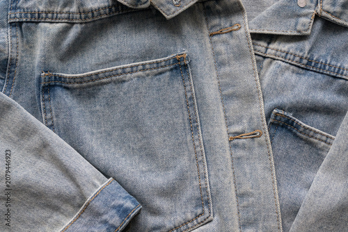 Foto Denim jacket pocket and buttonhole detail