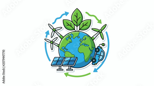 Green energy sources power planet with clean transportation