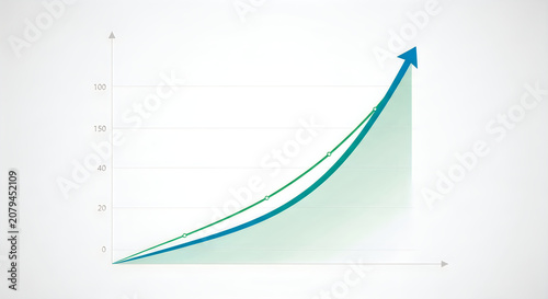 Exponential growth chart with upward arrow