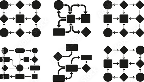 Flowchart diagram templates collection for business process planning