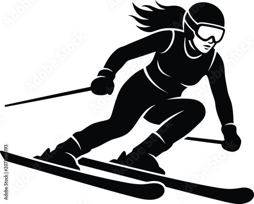 Speed skater silhouette in racing action a dynamic vector illustration with blue and gold accents skating ice athlete