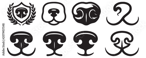 Cuadro en lienzo Detailed Dog Nose Design for Veterinary, Pet Care and Animal Anatomy Theme Vecto