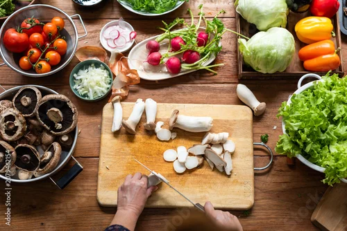 Fototapeta na wymiar Fresh vegetables prepared for cooking