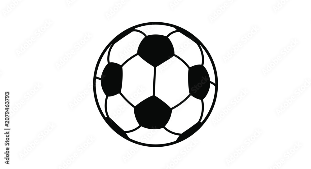 Fototapeta premium Classic black and white soccer ball icon