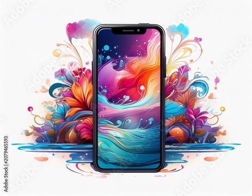 smartphone isolated on white background n