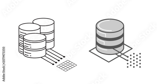 Data storage server icons for database management Vector