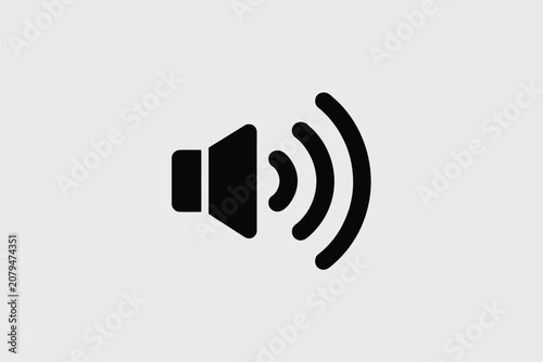 Black Volume Sound Icon on Light Gray Background