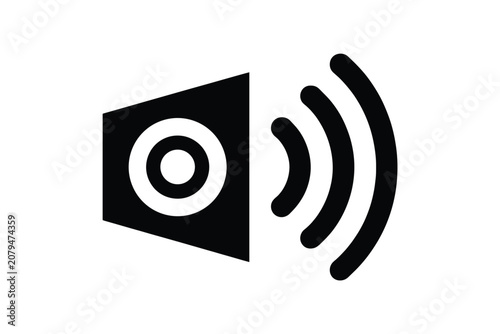 Black Volume Speaker Icon Vector Illustration
