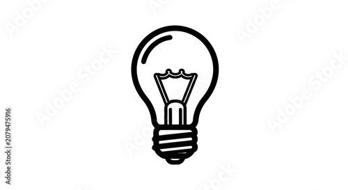 Minimalist light bulb icon with double loop filament.