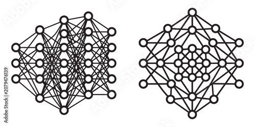 Neural Network Training Icon Set Vector Design