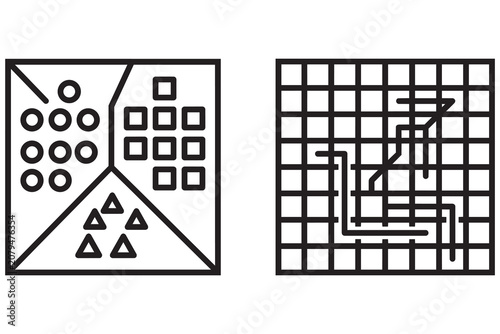 Machine Learning Data Classification Icon Set Vector