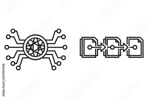 Machine Learning Geometric Icon Set Vector Design