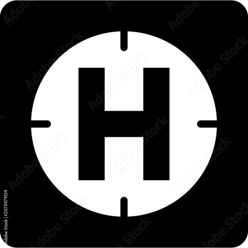 Bild auf Leinwand heliport icon in glyph style