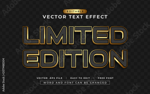 Limited Edition 3D editable text effect style - Premium Vector