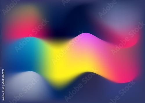 Abstract Colorful Fluid Blur Gradient Background with Vibrant Neon Wave Shapes