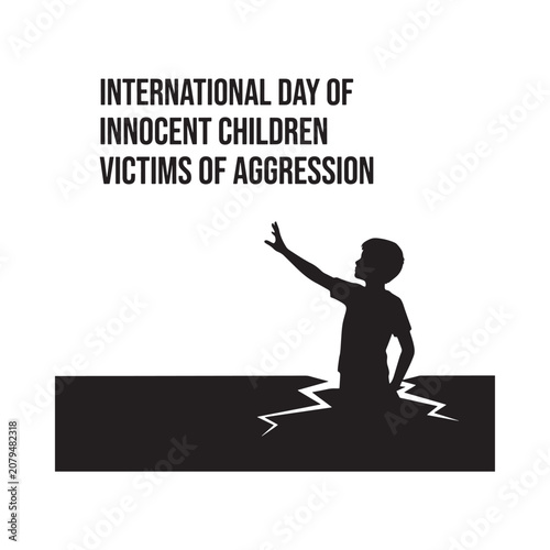 Fotografía Child Silhouette With Jagged Line Black And White Graphic