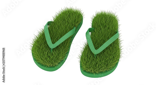 Vibrant green flip flops for summer beach outdoor adventures and casual wear