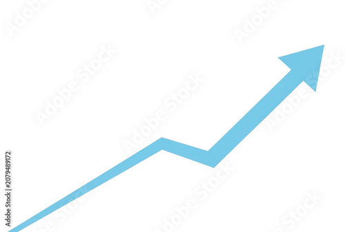Blue Upward Trend Line Graph and Growth Chart for Business and Financial Analytics