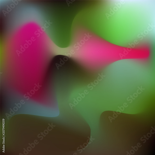 Abstract Organic Blur Gradient Background with Green Pink and Soft Fluid Shapes