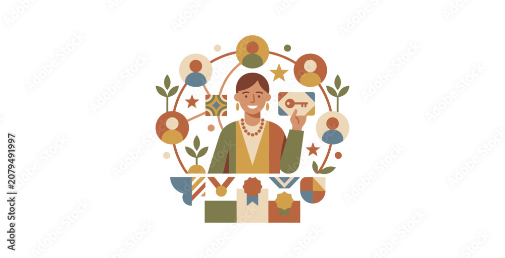 Fototapeta premium Professional Success and Achievement Vector Illustration