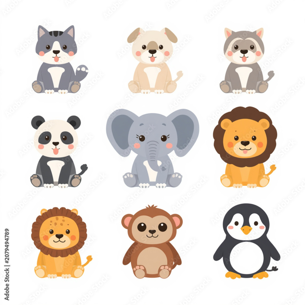 Fototapeta premium cartoon animal icons