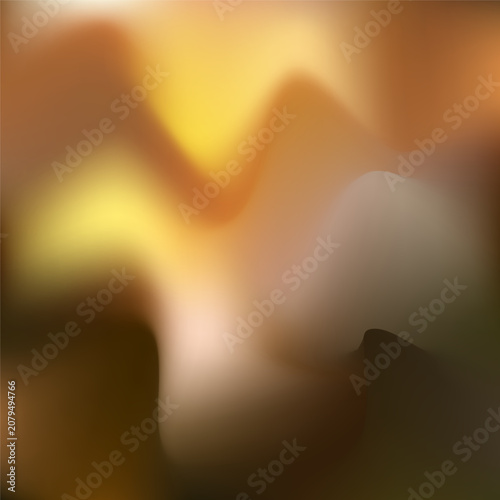 Abstract Warm Blur Gradient Background with Golden Brown Soft Fluid Shapes