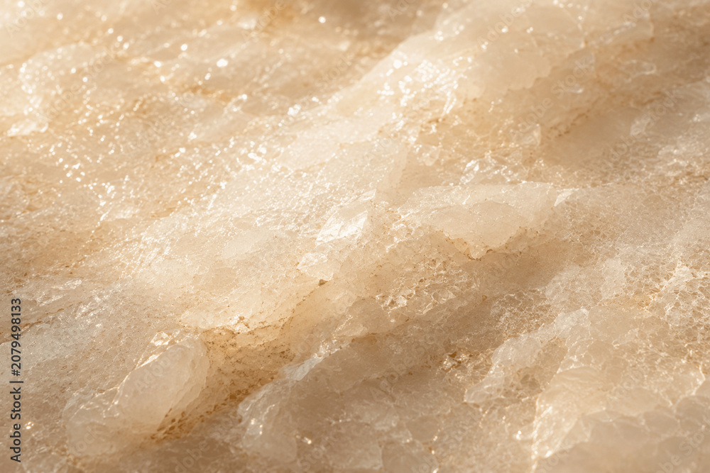 Obraz premium Luxury Cream Quartz Crystal Surface with Sparkling Mineral Texture and Warm Golden Sunlight