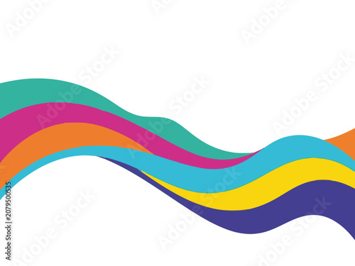 Abstract colorful wavy lines background with vibrant flowing shapes for modern graphic design.