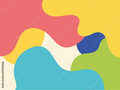 Abstract background with colorful fluid organic shapes and smooth liquid curves.