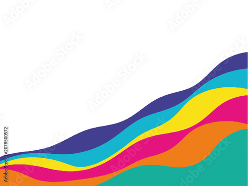Abstract background with colorful wavy lines and copy space for design.