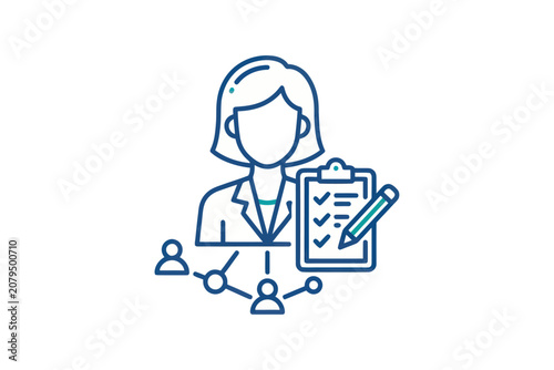 Business Manager and Team Network Icon
