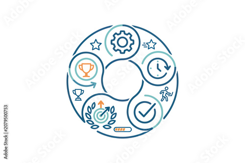 Circular Business Process Infographic Vector